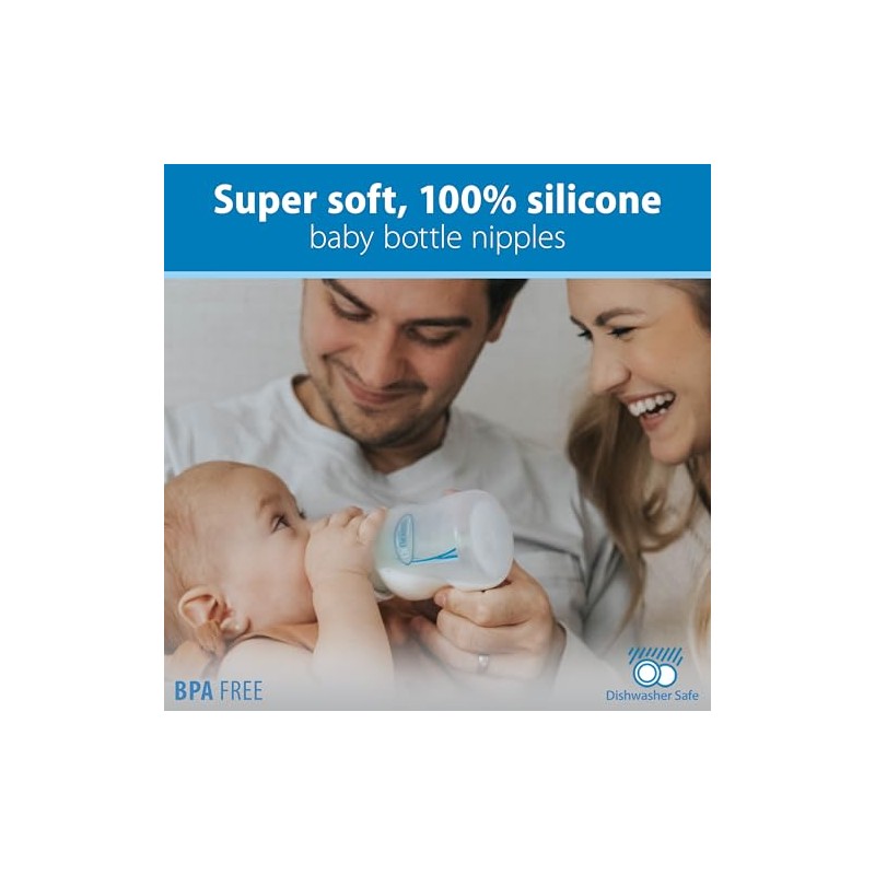 Dr. Brown's Options+ Wide-Neck Baby Bottle Nipple, Y-Cut (9 Months+),