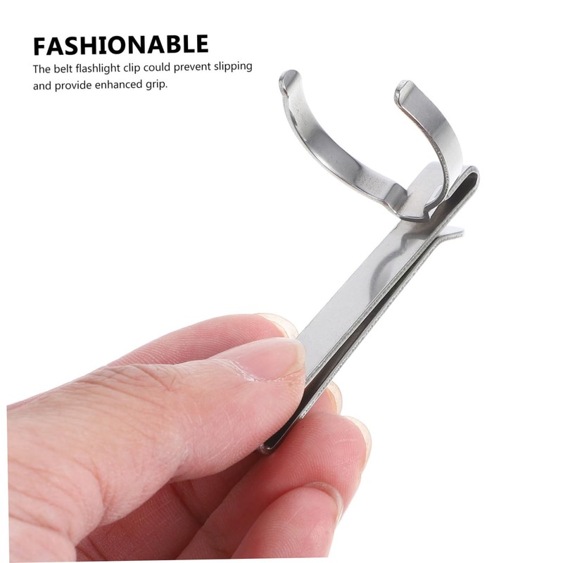 OKUMEYR Flashlight Clip Replacement Flash Light Belt Buckle Silver Pocket