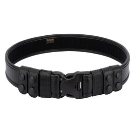 Dotacty Police Duty Belt w/Loop Lining Tri-Release Buckle 4 Belt Keepers Law Enforcement Adjustable Utility Belt Basketweave XXL