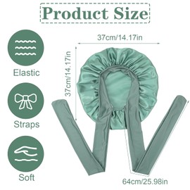 Coumy 2 Packs Silk Bonnet Sleep Cap, Adjustable Satin Bonnet Silk Bonnets Sleep Cap Satin Hair Caps Night Caps for Women Girls Black Curly Hair(Pink+Green)