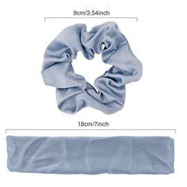 scicent Satin Scrunchies Large XL Silk Jumbo Scrunchie for Thick Long Hair Oversized Giant Scrunchy Hair Ties Hair Bands for Women (Blue, 3pcs)