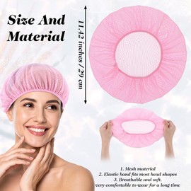 4PCS Bouffant Mesh Sleep Bonnet for Sleeping Night Curly Hair Nets Mesh Adjustable Reusable Washable Sleep Caps for Women