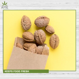 AME D'ESSENCE (#2-25 pcs) Kraft Brown Paper Bags Reusable Grocery Bags Great Gift Bag Recyclable Shopping Bags Lunch Snack Bags Size 3.5" L x 2.5" W x 7.2" H