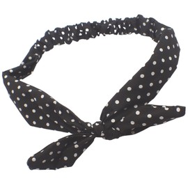 Topkids Accessories Headband Bandeau Headbands Head Band Bandeaux Leopard Print Headband Bandeau Polka Dot Headband Floral Headband For Women, Ladies, Men, Kids (Spotted Black)