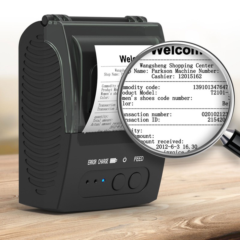Thermal Printer Portable 58mm Paper Width 2000mAh Rechargeable Thermal Label