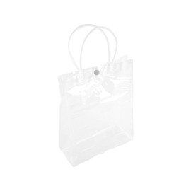 Tabanzhe Clear PVC Gift Bag with Handles Set -8PCS Reusable Transparent Gift Wrap Bags Tote Bag Shopping Bags for Birthday Wedding Birthday Party Favors