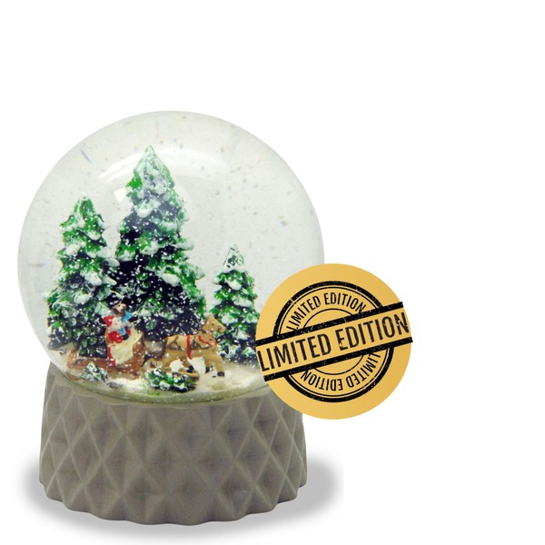 20176 Snow Globe Nostalgia Sleigh Ride on Base Cubic Beige