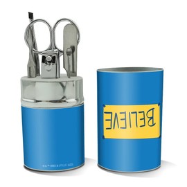 Ted Lasso Believe Stainless Steel Manicure Pedicure Grooming Beauty Care Travel Kit