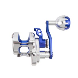 Heavy Duty Saltwater Slow Jigging Reel 30kg Max Drag Trolling Ready 6.3:1 Gear Ratio High Strength Aluminum Body Fishing ReelSpool Capacity: TC100, Color: Blue right