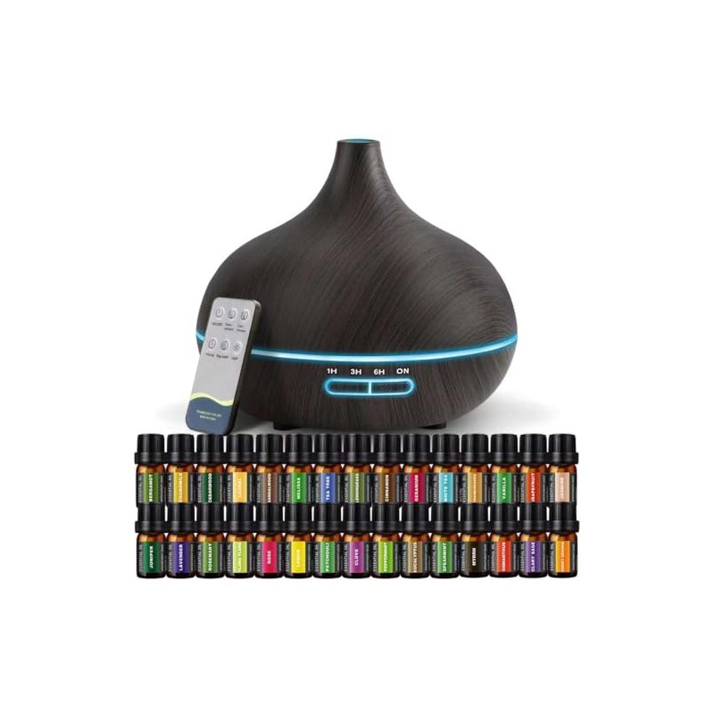 SACATR 550ml Oil Diffuser with 30x5 mL Essential Oils, Ultrasonic