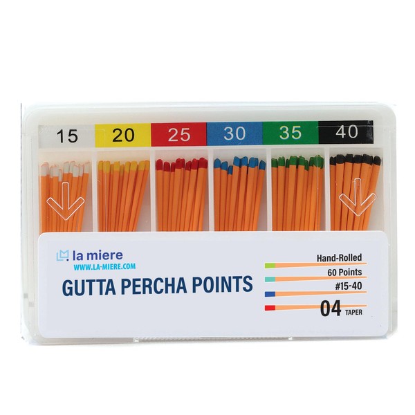 LA MIERE Dental Gutta Percha Points .04 Taper, #15-40, 60P