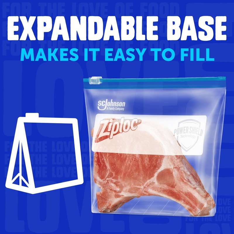 Ziploc Gallon Food Storage Freezer Slider Bags, Durable, 28 Count