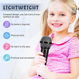 NUOBESTY Microphone for Kids, 6.4" Fake Toy Microphones for Toddler Plastic Pretend Play Mic Prop Toys for Halloween, Christmas, Party Favors, Kid Karaoke Costume Prop