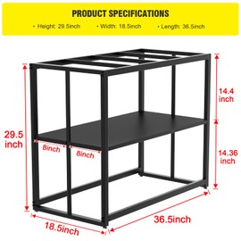 Likeem Fish Tank Stand Metal Aquarium Stand 40 Gallon Aquarium Turtle Tank 36.5" x 18.5" x 29.5"