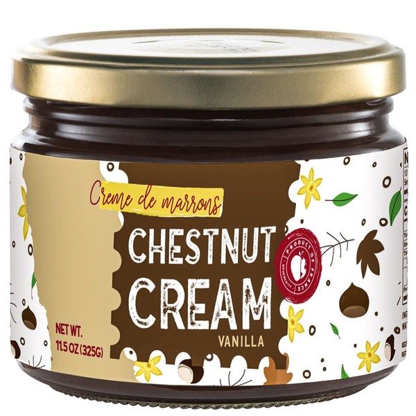 Gourmanity Vanilla Chestnut Cream 11.5oz (325g) Chestnut Spread, Creme De Marrons From France, Chestnut Purée, Chestnut Paste, Vanilla Spread (1 pack)