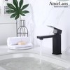 AmirLans Black Faucet Bathroom, Stainless Steel Matte Black Bathroom Faucet