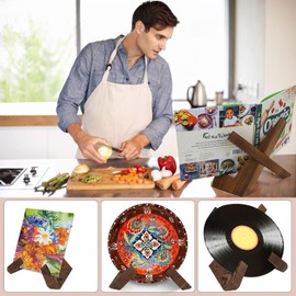 Cookbook Stand Book Stand for Reading Cookbook Holder for Kitchen Recipe Book Holder for Counter Display Stand for Tabletop Multifunctional Display Stand for Tablets, Recipe Books, Photos