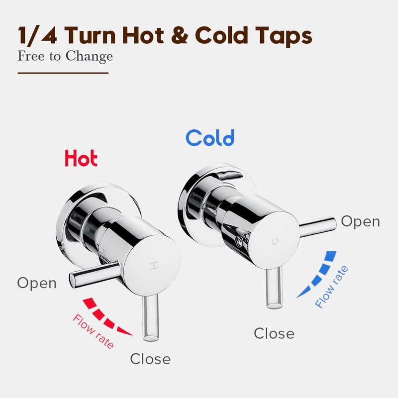 Decaura Watermark Shower Mixer Taps 1/4 Turn Twin Hand Levers