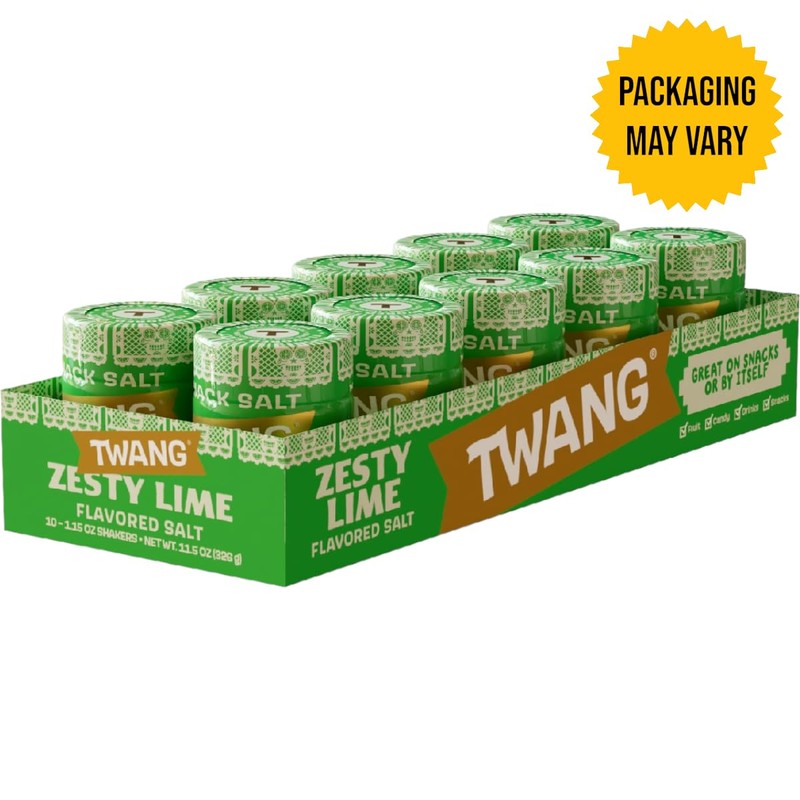 Twangerz Lime Seasoning Salt Snack Topping, 1.15-Ounce Shaker (Pack of
