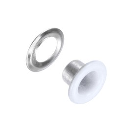 Kozelo Grommets Kit 200set-[4mm 1/6" Hole] Metal Eyelets Grommet Tool for Shoes Clothes DIY Project Use, Tiny Grommet, White