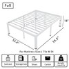 ROIL 18 Inch White Full Size Bed Frame with Rounded