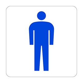 Men's Toilet High Weather Resistant Sticker 5.9 x 5.9 inches (150 x 150 mm)