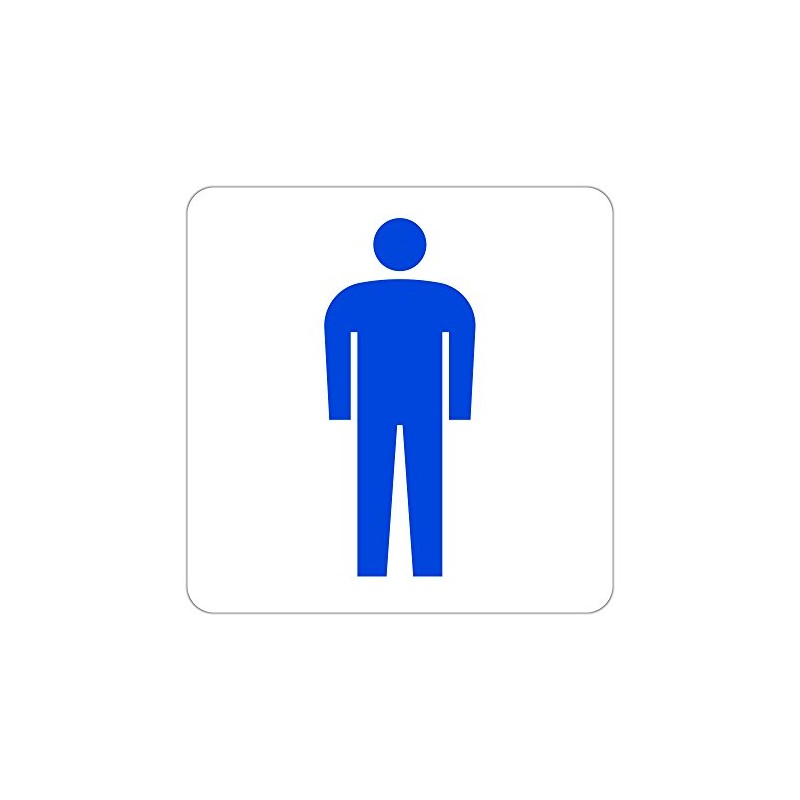 Men's Toilet High Weather Resistant Sticker 5.9 x 5.9 inches