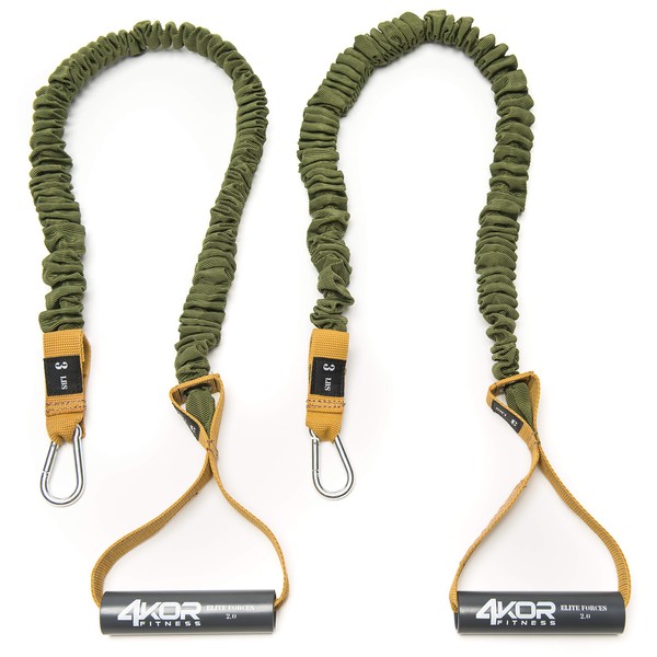 4KOR Fitness Resistance Cords Includes One Pair of Resistance Cords for Strengthening Core and Shoulders (3 lbs)