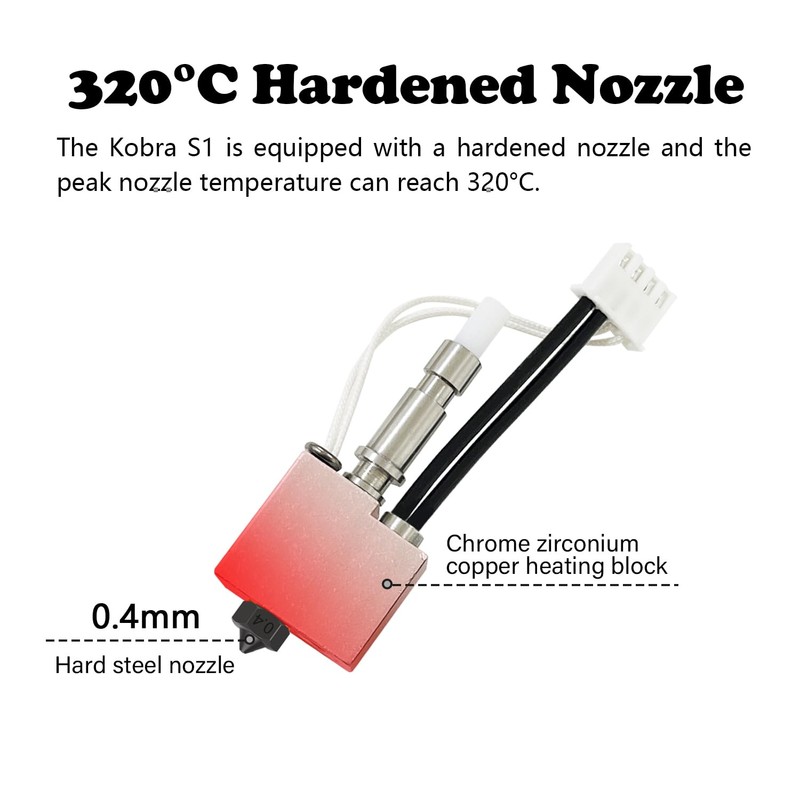 HzdaDeve 3 Pack Hardened Hotend for Kobra S1 Combo 0.2MM