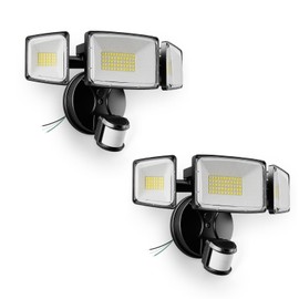 Onforu 2 Pack 100W 11000LM LED Motion Sensor Outdoor Lights, Dusk to Dawn Flood Lights Outdoor Motion Sensor, Hardwired Security Light Floodlights Outside 6500K Daylight IP65 Waterproof (Black)