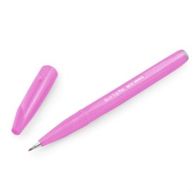Pentel Brush Sign Pen SES15C - Brush Nib - Fibre Tip - Pink Purple - Single