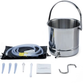 TEMONTIAN Coffee Enema Bucket Kit, Enema Kit for Colon Cleansing Bucket, Home Colonic Kit，Enema for Men/Women, Suitable for Coffee，Stainless Steel Bucket