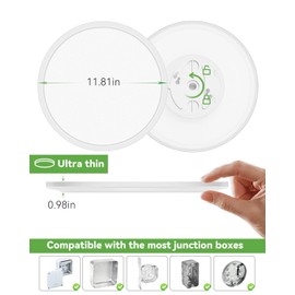 zemty 2Pack 12 Inch LED Flush Mount Ceiling Light, Super Thin 28W 3200lm Low Profile Ceiling Lights, 3 Color Temperature in One 3000k/4500k/6000K Lighting fixtures for Bedroom, Kitchen, Bathroom