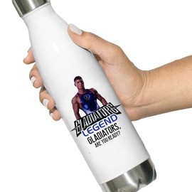 Male Gladiator Character Bottle - TV Show are You Ready? Battle Games Present Gift Water Coffee Thermo Durable Insulated Lightweight (White, One Size, Gladiators, Legend)