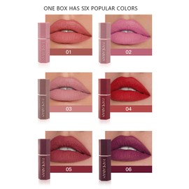 Matte Lipstick Set 6 Colors Nude Moisturizer Smooth Lipstick Long Lasting Waterproof Lipstick Makeup Gift Set