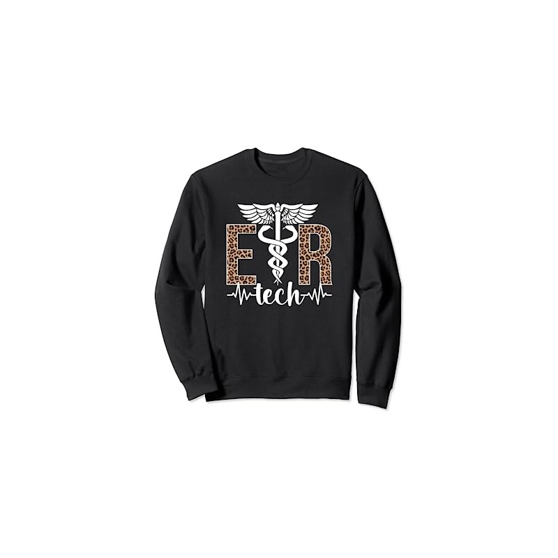 ER Tech Leopard Emergency Room Tech Emergency Technician Sweatshirt
