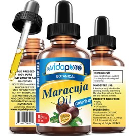 MYVIDAPURE MARACUJA OIL Passion Fruit WILD GROWTH. 100% PURE 0.5 Fl.oz.- 15 ml. For Skin, Face, Hair, Lip and Nail Care.