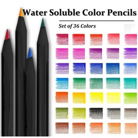 Colouring Pencils For Adults, Surcotto 36 Drawing Pencils, Coloured Pencils sketching pencils Artist Pencil Set for Beginner Children Drawing Painting Writing Colouring Book, Black Wood,Pre-sharpened