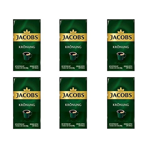 Jacobs Kronung Ground Coffee 500 Gram, 1.76 Ounce (Pack of 6)