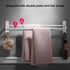 Double Rod Towel Rack Space Aluminum Rustproof Double Towel Bar