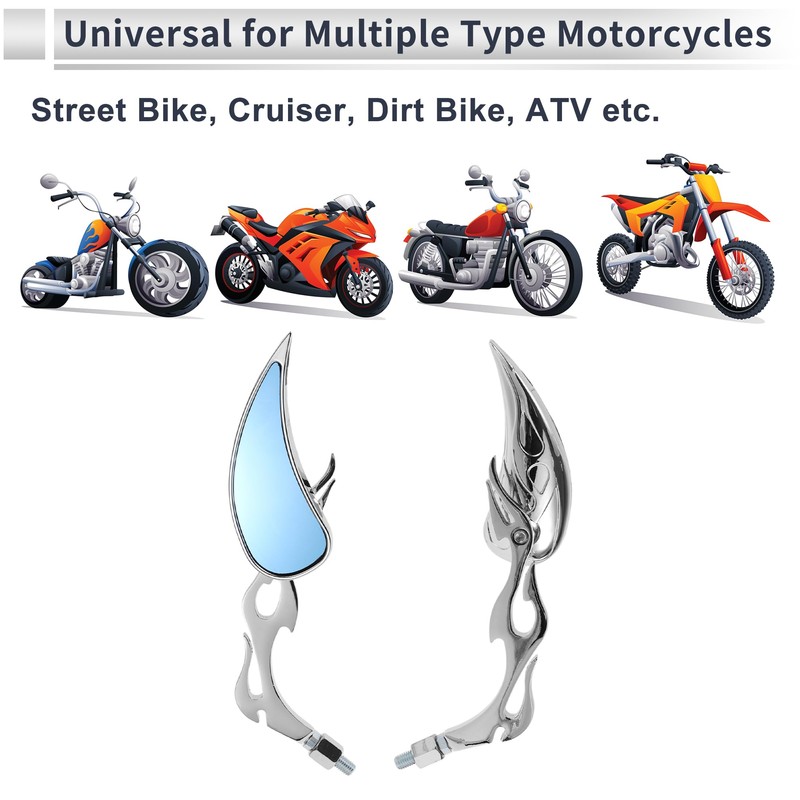 X AUTOHAUX 1 Set Universal Motorcycle Rear View Mirrors Adjustable