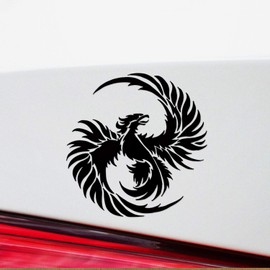Transparent Decal Stickers of Phoenix Bird 2 Stencil (Black) Premium Waterproof Vinyl Decal Stickers for Laptop Phone Accessory Helmet Car Window Mug Tuber Cup Door Wall Decoration ANDstic0a5373BLAA
