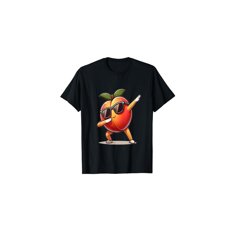 Dab Peach Dancing Dabbing Peach Fruit T-Shirt, black