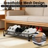 AIHSUMC Under Bed Shoe Storage Organizer, 2-Pack Metal Mesh Storage