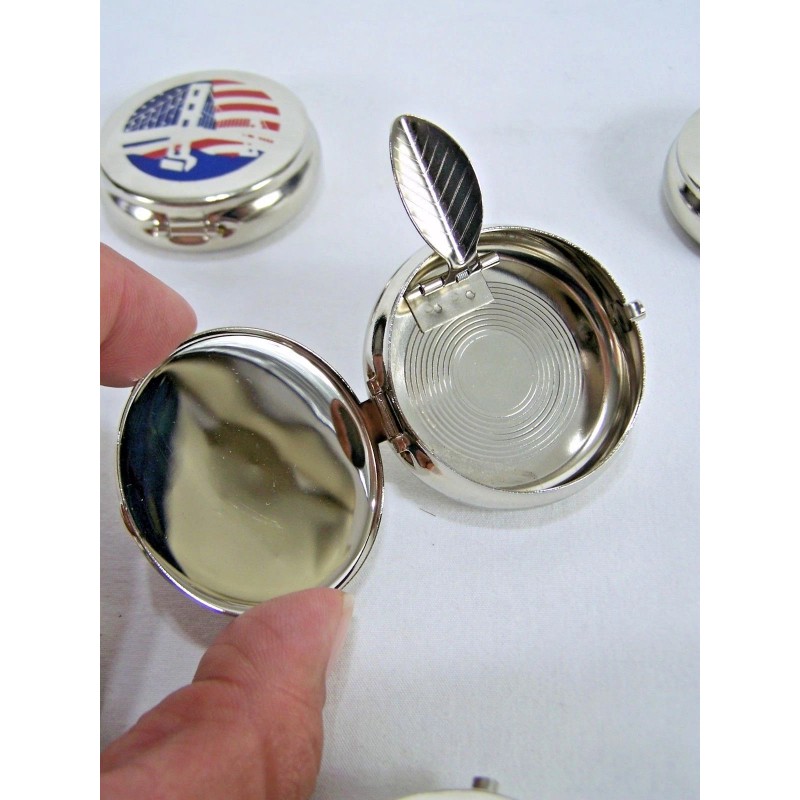 Ashtray Small Red White & Blue Pocket USA Patriotic Flip