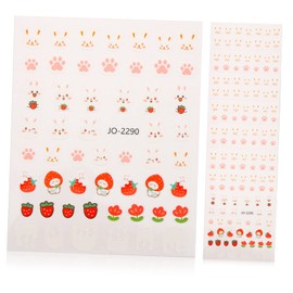 IWOWHERO Rabbit Nail Art Sticker Kit Easter Bunny Nail Stickers for Women Girls Safe Easy to Apply