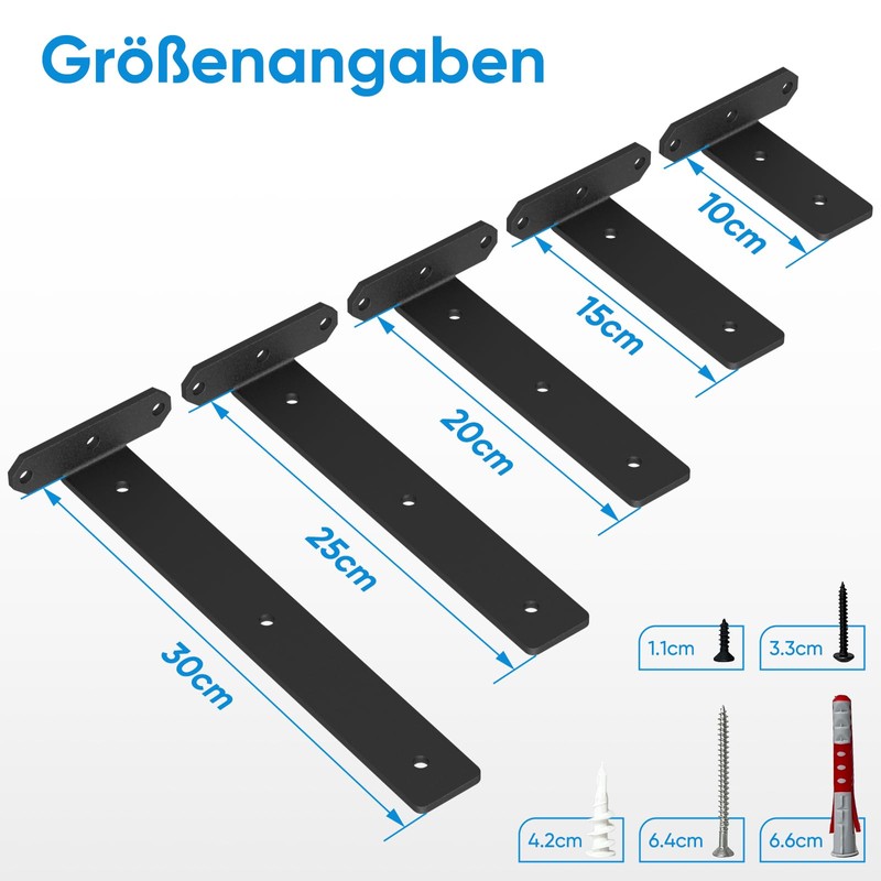 TESSTINA Invisible Shelf Bracket, 80 kg, Heavy Duty, Metal Shelf
