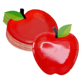 JTYKUYR 50PCS Back to School Red Apple Paper Plates School Season Disposable Tableware Dinnerware for Back to School Party Supplies and Table Decoration