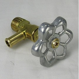 Brass Motorcycle Hi Flow Faucet Fuel Petcock Needle Valve Gas Shut Off Valve - 3/8" NPT Thread - 3/8" ID Fuel Line - Zinc Valve Handle - Harley Chopper Bobber Cafe Racer (FAUCET)