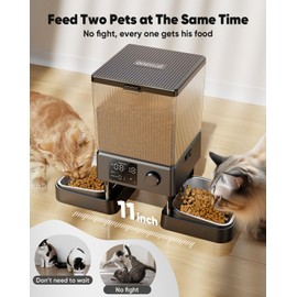 oneisall oneisall Automatic Cat Feeder for 2 Cats, 20 Cups/5L Automatic Cat Food Dispenser for Small Pets Indoor, Timed Cat Feeder for Dry Food